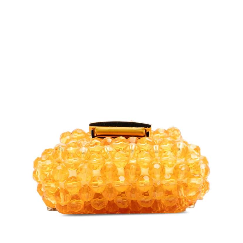 Fendi Mini Glass Vitello King Beaded Pico Baguette Charm Orange Very good condition - Inside View
