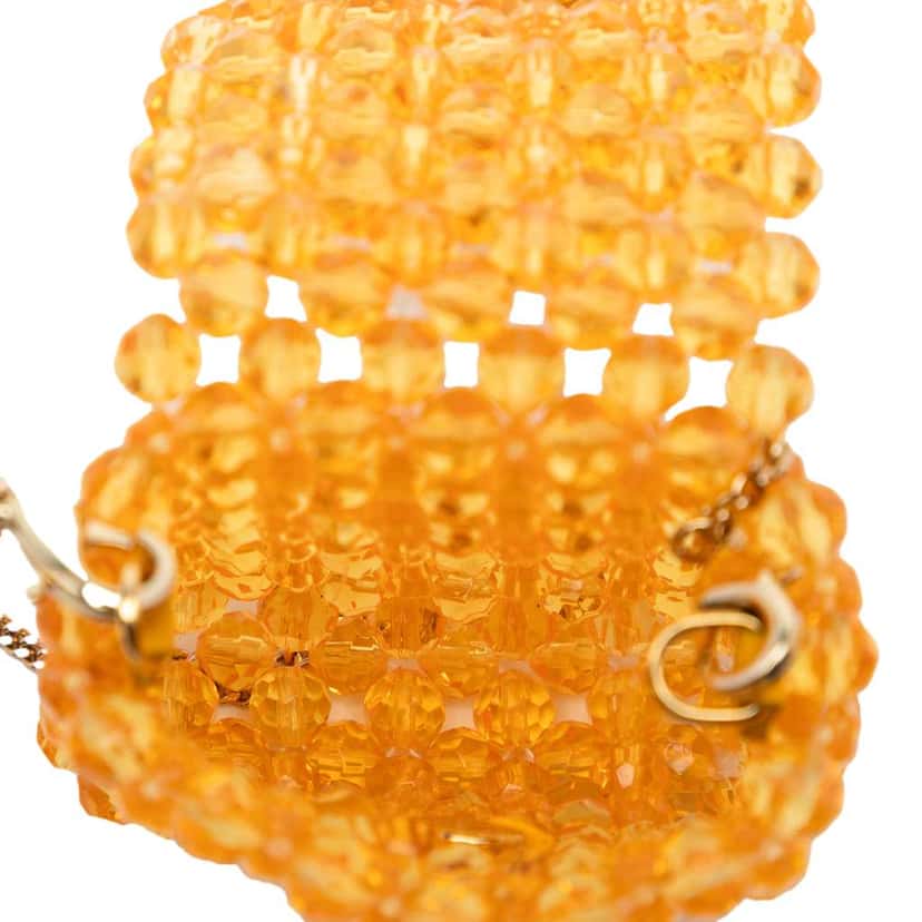 Fendi Mini Glass Vitello King Beaded Pico Baguette Charm Orange Very good condition - Model View