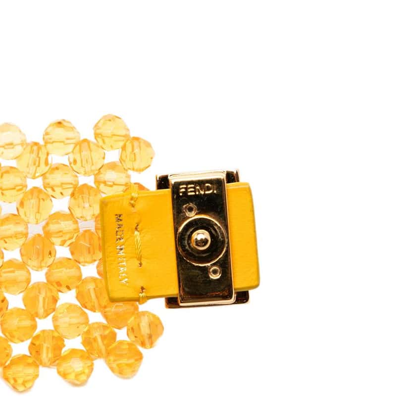 Fendi Mini Glass Vitello King Beaded Pico Baguette Charm Orange Very good condition - Box View