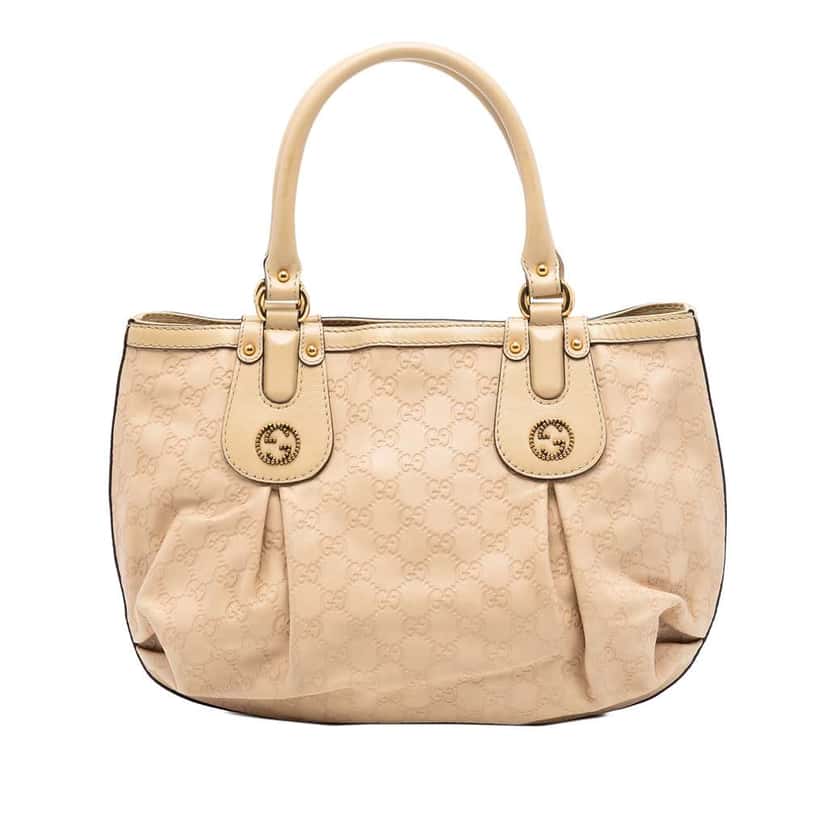 Gucci Guccissima Scarlett Tote Beige Leather Very good condition - Front View