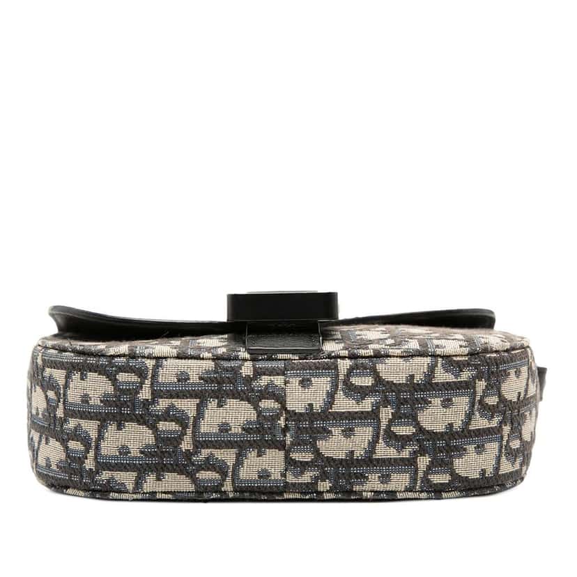 Dior Mini Oblique Canvas Saddle Buckle Messenger Bag Blue Canvas Very good condition - Inside View