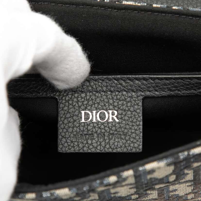 Dior Mini Oblique Canvas Saddle Buckle Messenger Bag Blue Canvas Very good condition - Box View