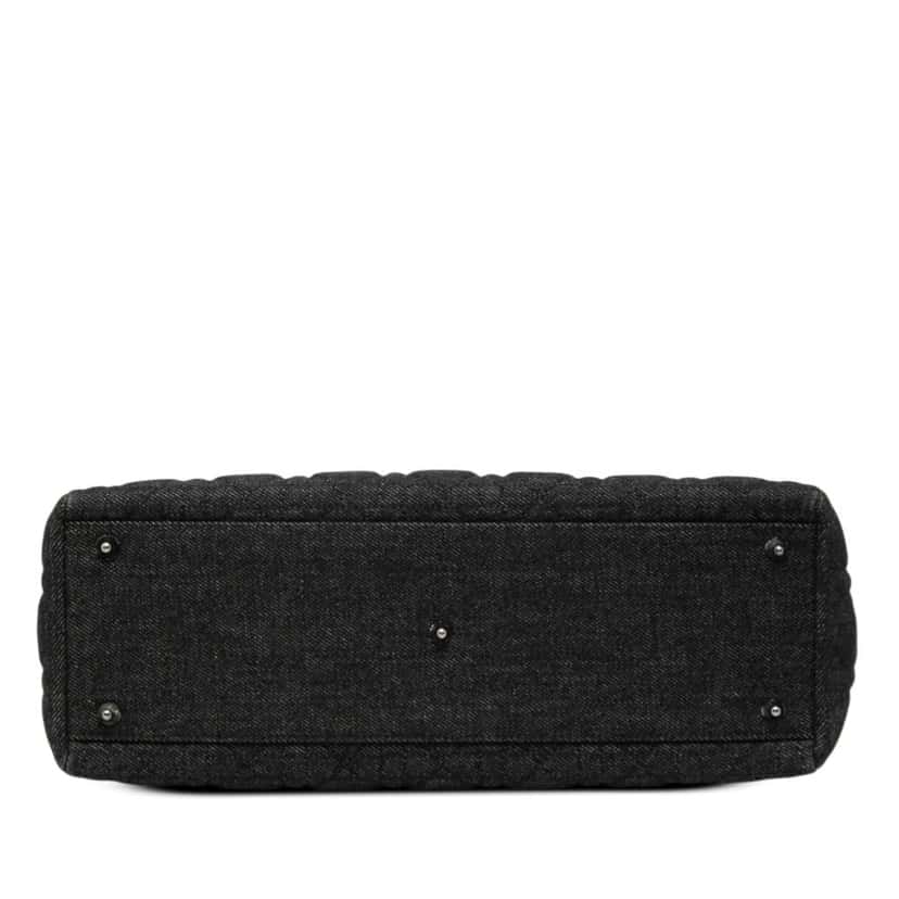 Dior Large Denim Cannage Lady Dior Black Denim Very good condition - Inside View