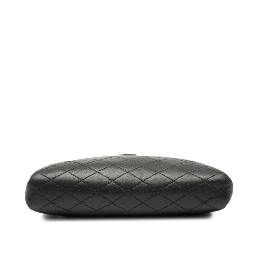 Saint Laurent Mini Quilted Lambskin Gaby Zippered Pouch Black Leather Very good condition - Inside View