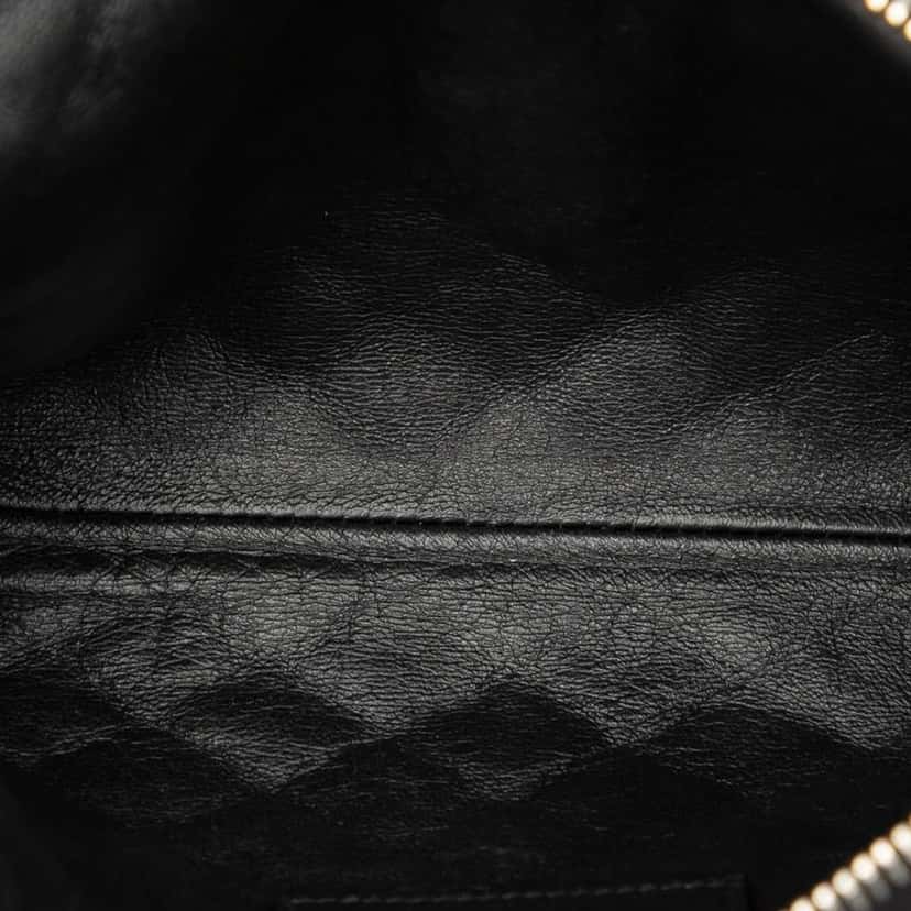 Saint Laurent Mini Quilted Lambskin Gaby Zippered Pouch Black Leather Very good condition - Model View