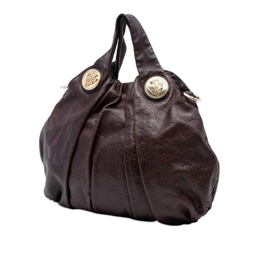 Gucci Large Guccissima Hysteria Satchel Brown Leather Very good condition - Back View