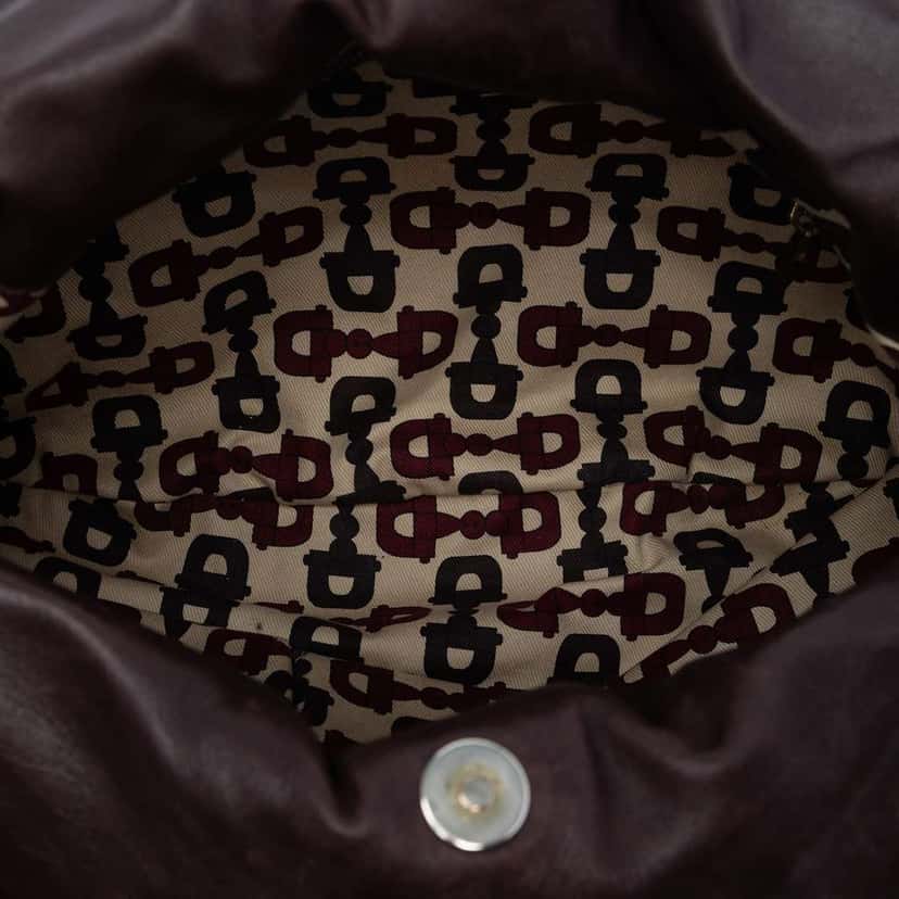 Gucci Large Guccissima Hysteria Satchel Brown Leather Very good condition - Model View