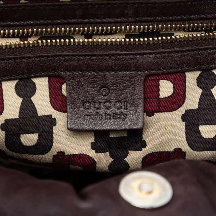 Gucci Large Guccissima Hysteria Satchel Brown Leather Very good condition - Box View