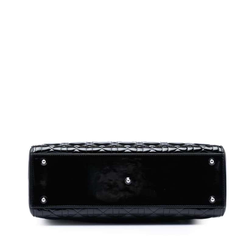 Dior Large Patent Cannage Lady Dior Black Leather Very good condition - Inside View