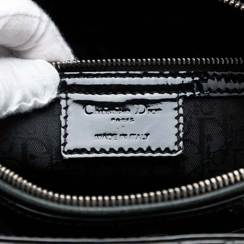Dior Large Patent Cannage Lady Dior Black Leather Very good condition - Box View