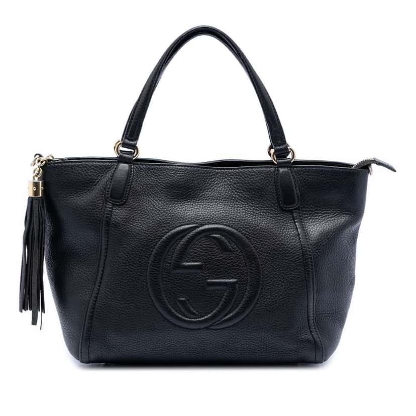 Gucci Small Calfskin Soho Cellarius Satchel Black Leather Very good condition - Front View