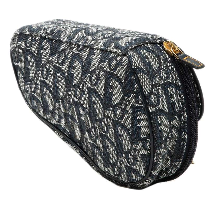 Dior Diorissimo Canvas Saddle Pouch Blue Canvas Very good condition - Back View