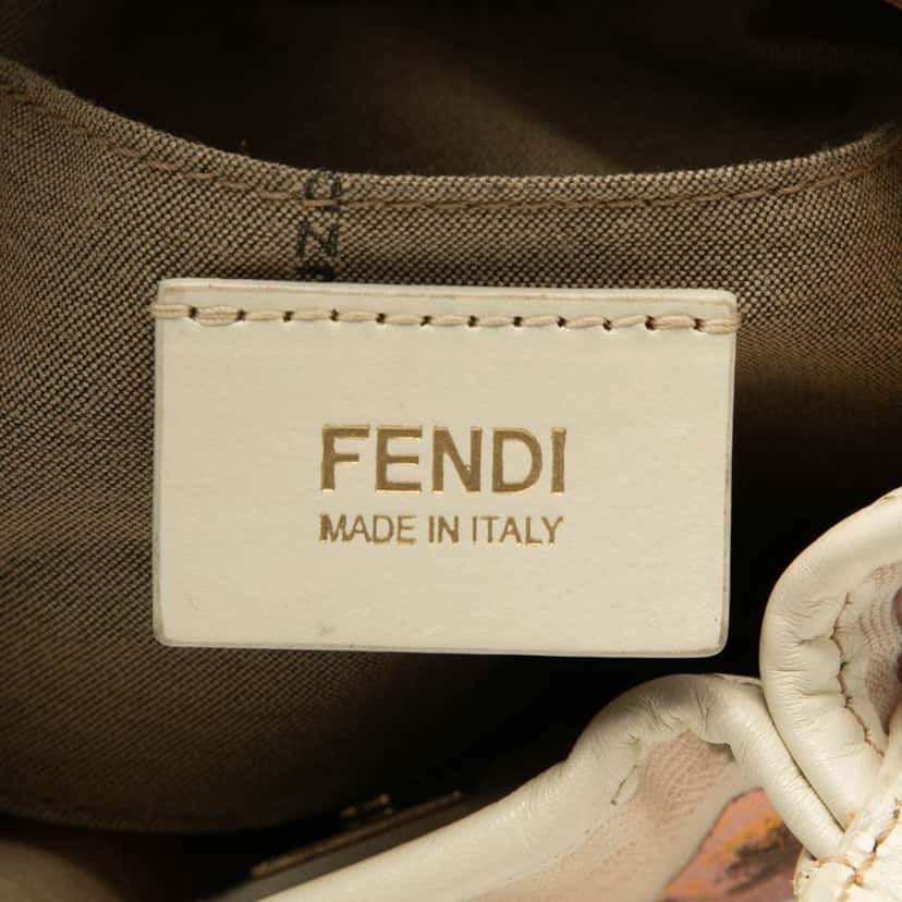 Fendi Mini Zucca Canvas Rose Printed Chef Handbag Beige Very good condition - Box View