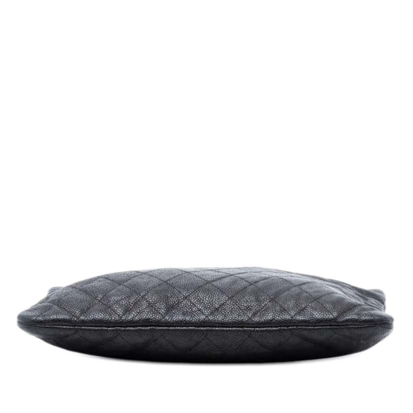 Chanel Medium Quilted Caviar Boy O Case Clutch Black Leather Very good condition - Inside View