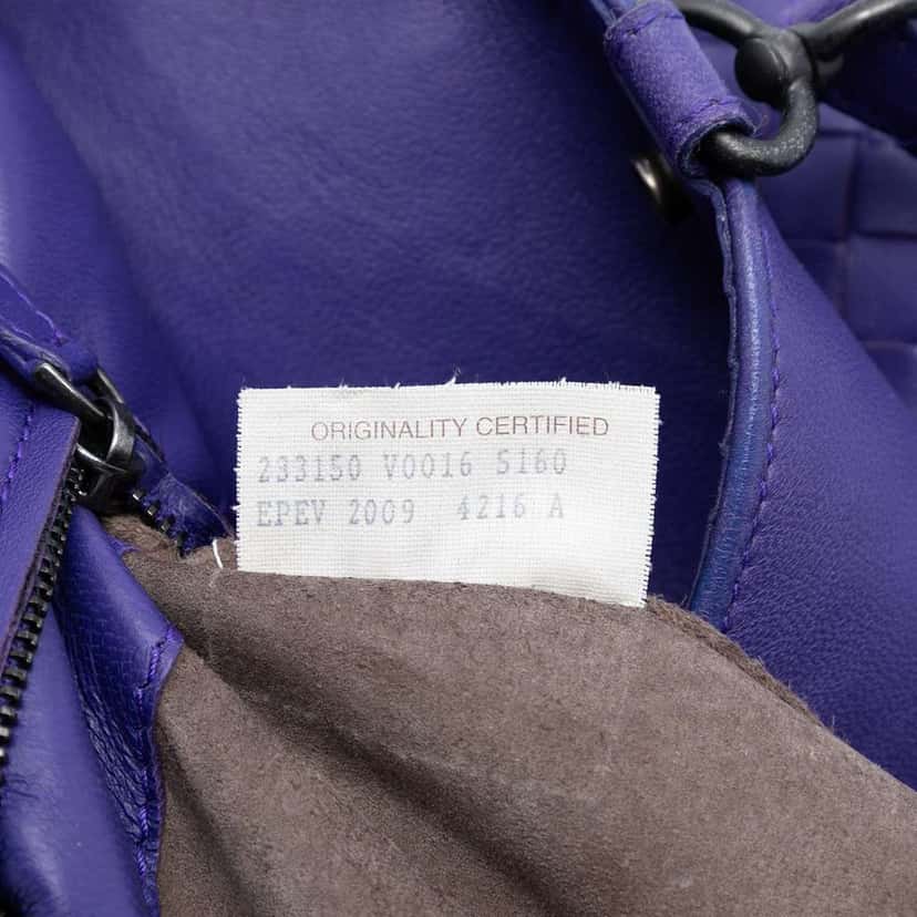 Bottega Veneta Nappa Intrecciato Flat Tote Purple Leather Very good condition - Box View