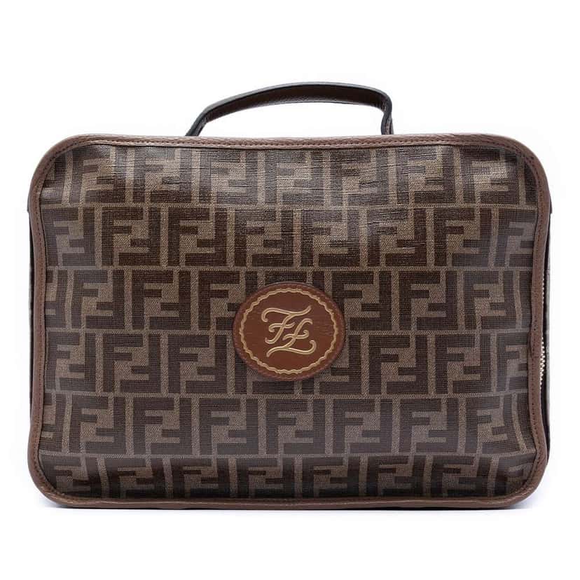 Fendi Zucca Coated Canvas Karligraphy Travel Bag Brown Canvas Very good condition - Front View