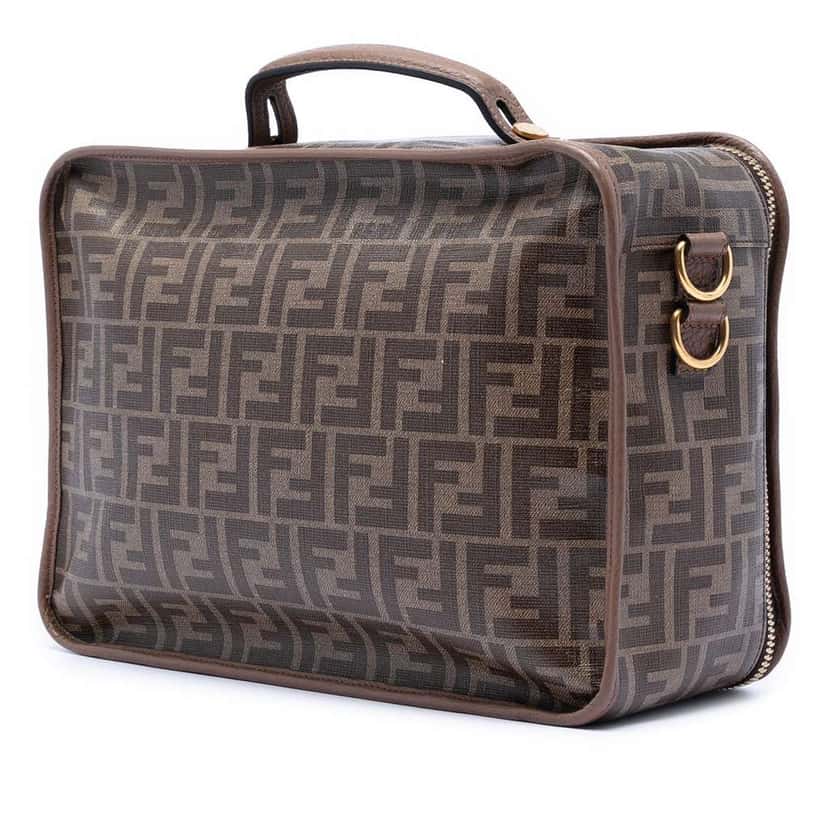 Fendi Zucca Coated Canvas Karligraphy Travel Bag Brown Canvas Very good condition - Back View