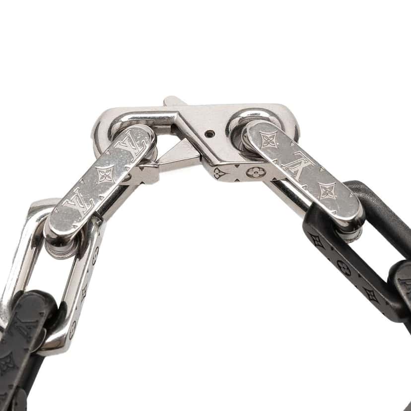 Louis Vuitton Stainless Steel Monogram Chain Bracelet Silver Stainless steel Very good condition - Model View