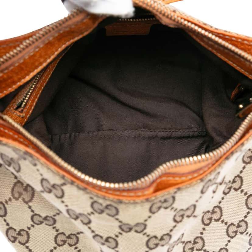 Gucci GG Canvas Horsebit Creole Hobo Bag Beige Very good condition - Model View