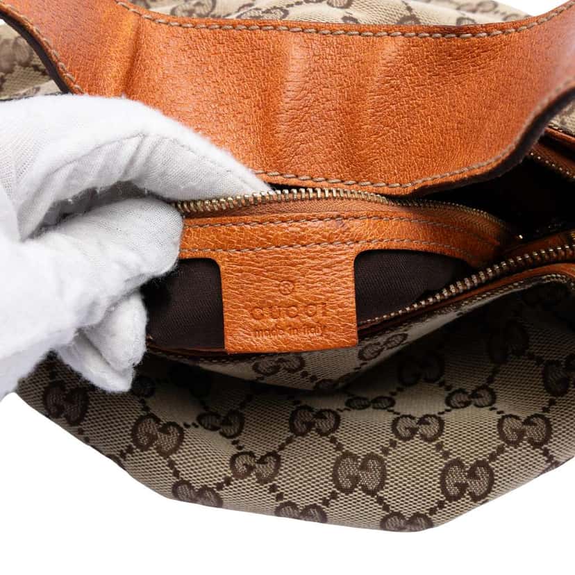 Gucci GG Canvas Horsebit Creole Hobo Bag Beige Very good condition - Box View