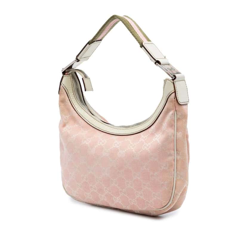 Gucci Small GG Canvas Web Pop Shoulder Bag Pink Canvas Very good condition - Back View