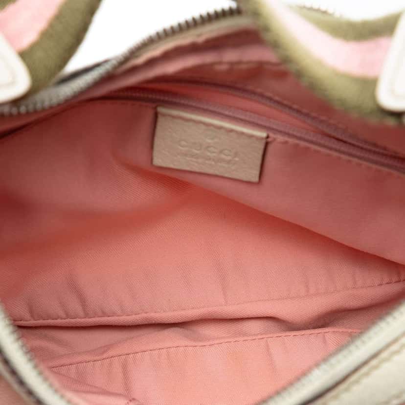Gucci Small GG Canvas Web Pop Shoulder Bag Pink Canvas Very good condition - Model View