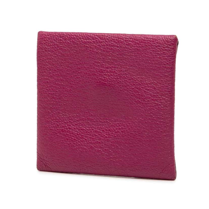 Hermès Chevre Mysore Bastia Change Purse Purple Leather Good condition - Back View