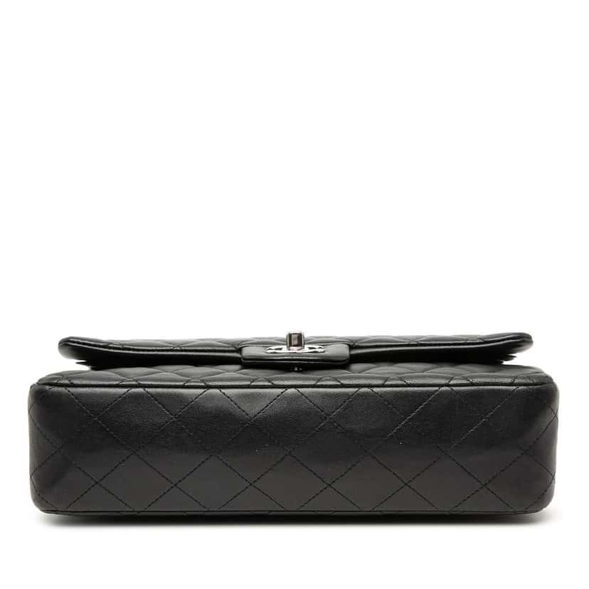 Chanel Medium Classic Lambskin Double Flap Black Leather Good condition - Inside View