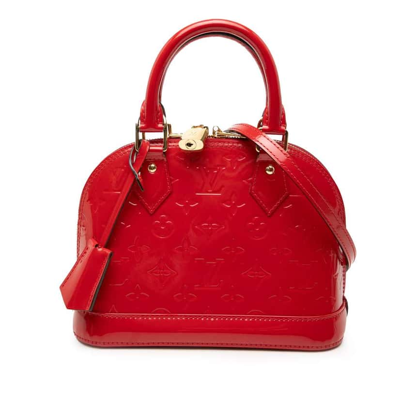 Louis Vuitton Monogram Vernis Alma BB Red Leather Good condition - Front View