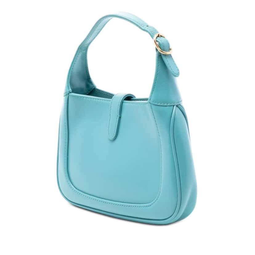 Gucci Mini Calfskin Jackie 1961 Crossbody Blue Leather Good condition - Back View