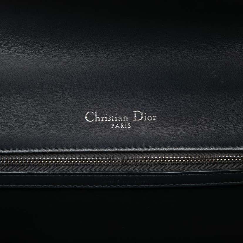 Dior Medium Metallic Patent Microcannage Diorama Flap Silver Leather Fair condition - Box View