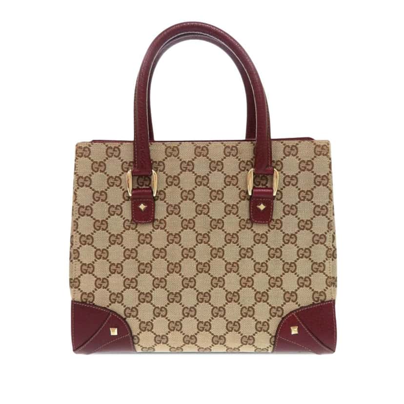 Gucci GG Canvas Nailhead Handbag Beige Canvas Good condition - Front View