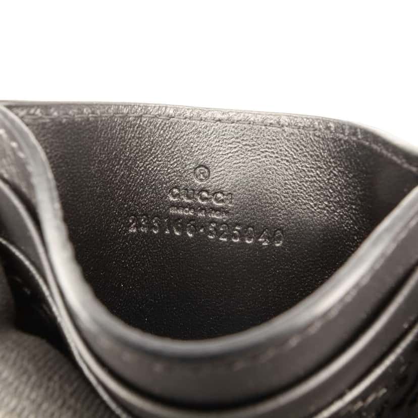 Gucci Guccissima Card Holder Black Leather Very good condition - Box View