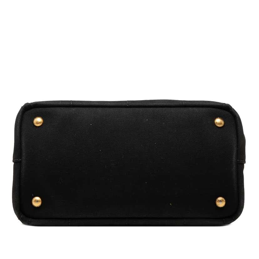Prada Small Canvas Canapa Logo Satchel Black Canvas Good condition - Inside View