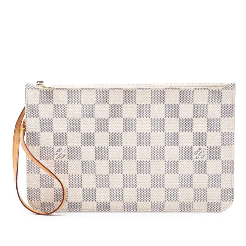 Louis Vuitton Damier Azur Neverfull MM Pouch White Good condition - Front View