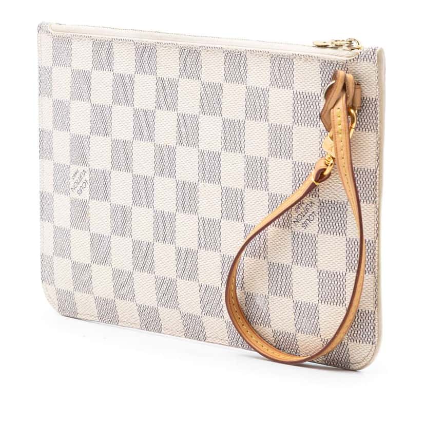 Louis Vuitton Damier Azur Neverfull MM Pouch White Good condition - Back View