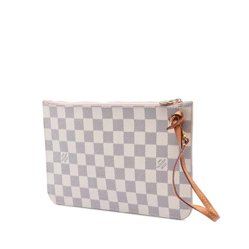 Louis Vuitton Damier Azur Neverfull Pouch MM White Good condition - Back View