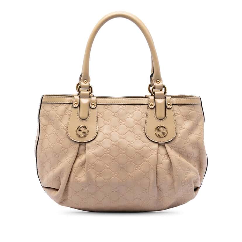 Gucci Guccissima Scarlett Tote Beige Leather Good condition - Front View