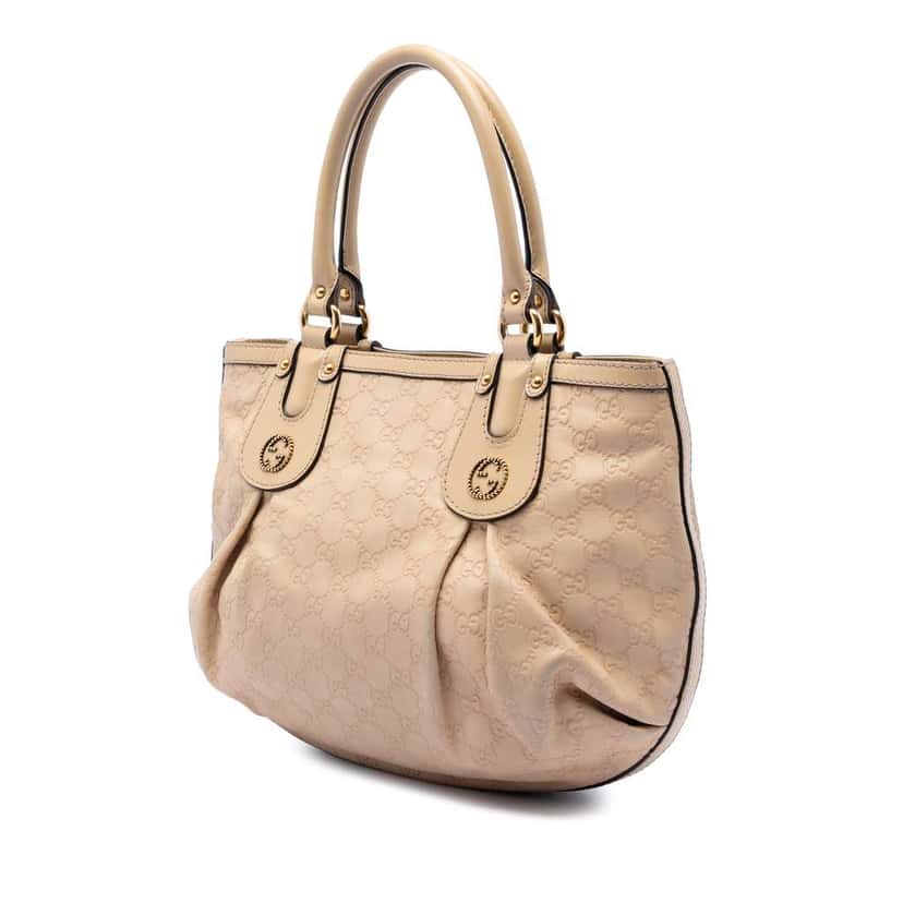 Gucci Guccissima Scarlett Tote Beige Leather Good condition - Back View