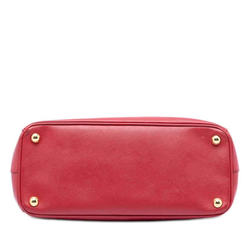 Prada Small Saffiano Lux Galleria Double Zip Satchel Red Leather Good condition - Inside View