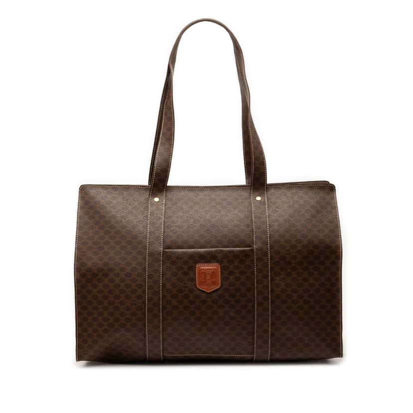Celine Macadam Coated Canvas Tote Brown Canvas Good condition - Front View