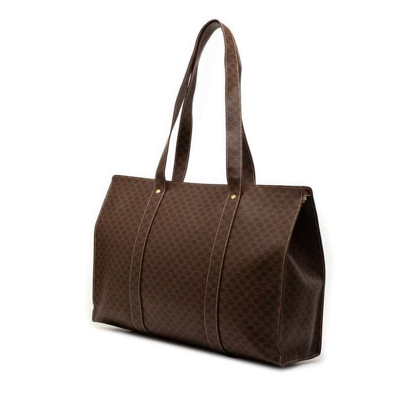 Celine Macadam Coated Canvas Tote Brown Canvas Good condition - Back View