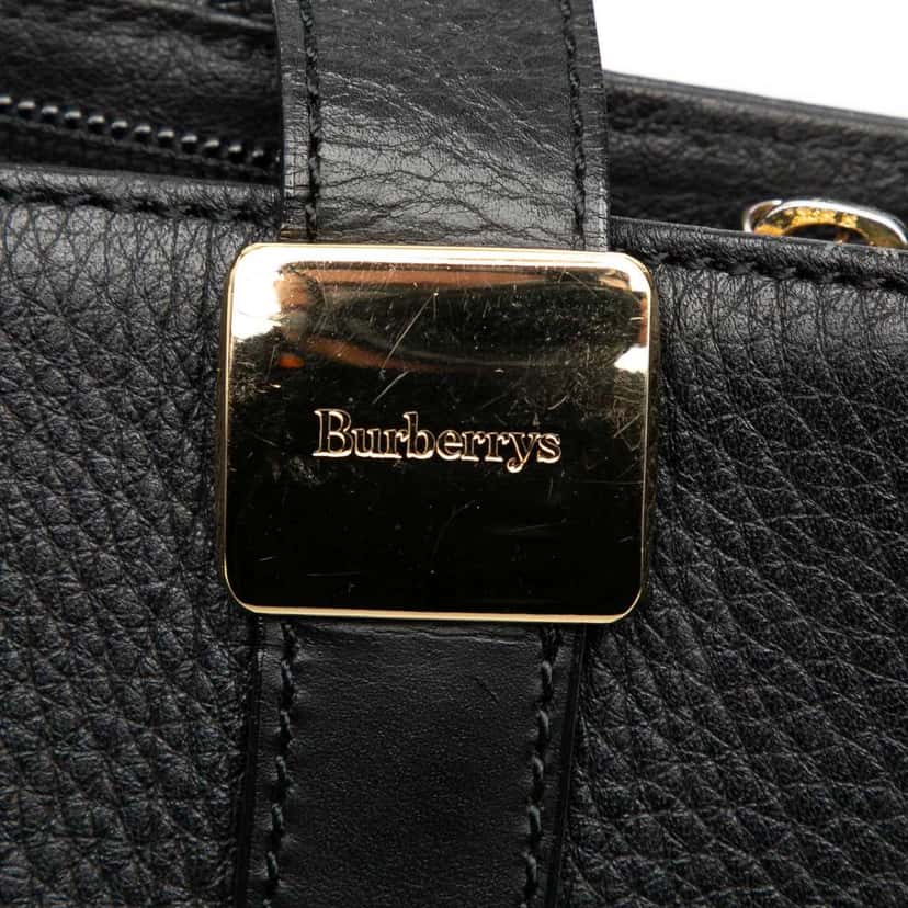 Burberry Leather Tote Black Leather Good condition - Box View