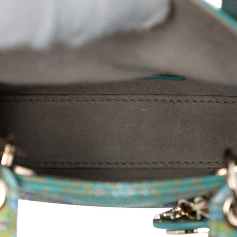 Dior Micro Calfskin In Lights Lady Dior Green Leather Good condition - Model View