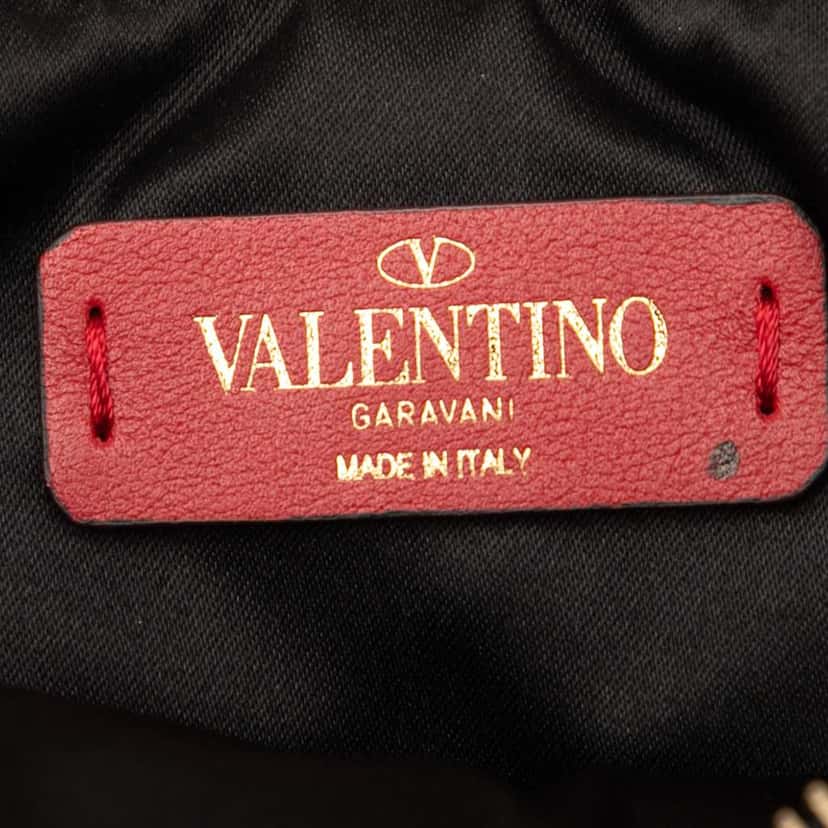 Valentino Leather Polka Dot Rockstud Clutch Black Leather Good condition - Box View