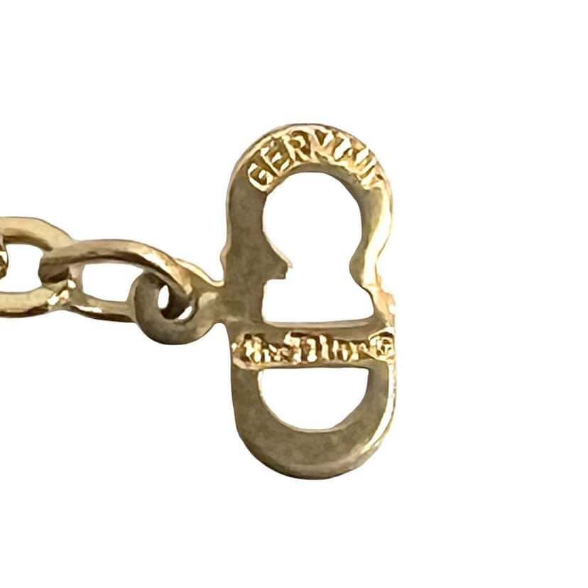 Dior Gold Plated CD Logo Pendant Necklace Gold Metal Good condition - Model View