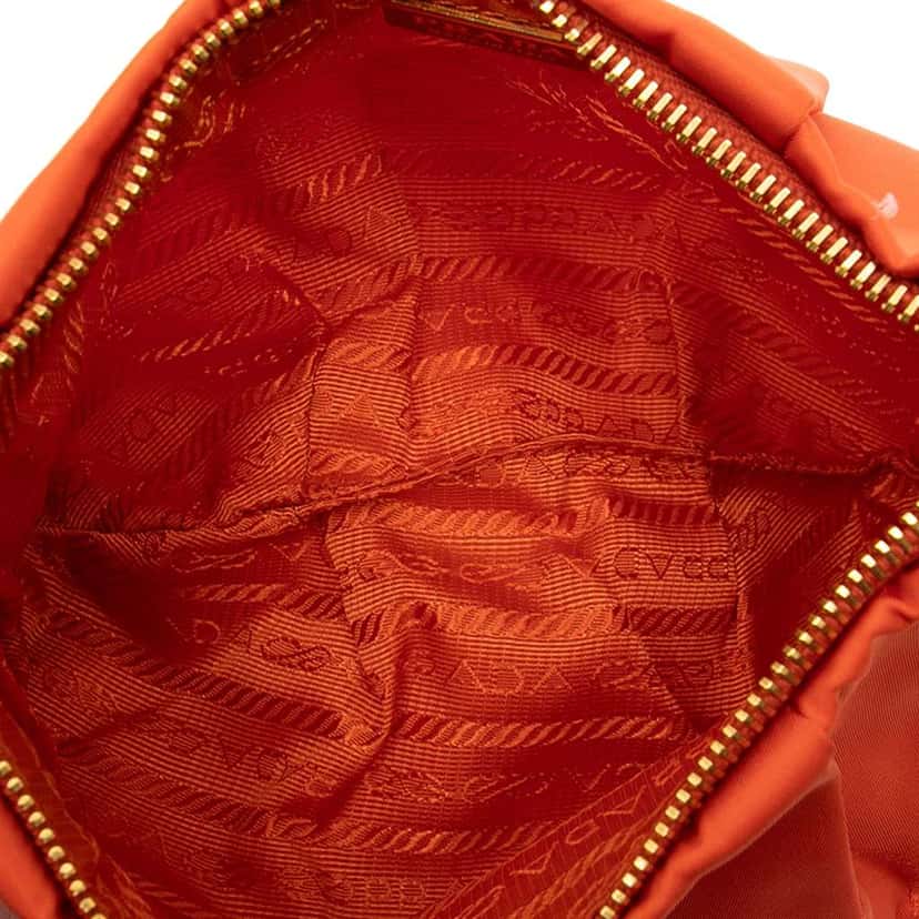 Prada Tessuto Canapa Logo Wristlet Clutch Orange Good condition - Model View