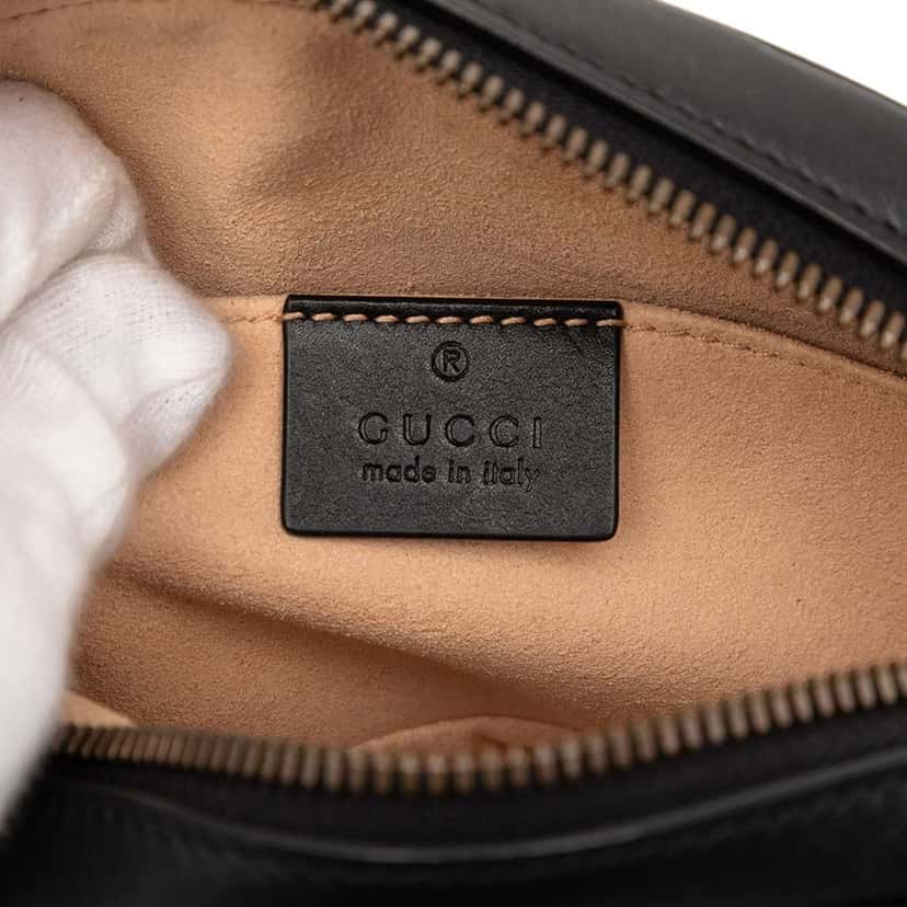 Gucci GG Marmont Matelasse Leather Belt Bag Black Leather Good condition - Box View