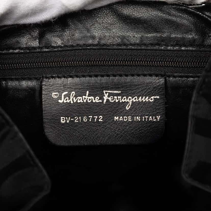 Salvatore Ferragamo Printed Nylon Backpack Black Good condition - Box View