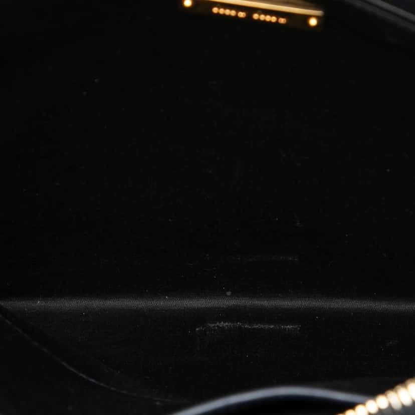 Miu Miu Studded Leather Zip Clutch Blue Leather Good condition - Model View